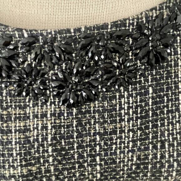 Banana Republic Sz 8 Tweed Beaded Sheath Dress Holidays Party Office Career Wear - Picture 2 of 6